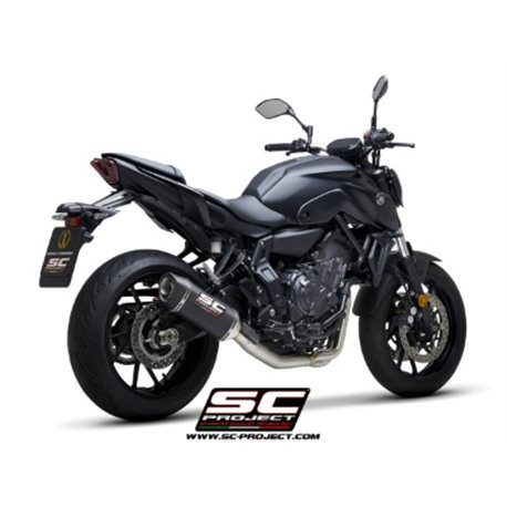 YAMAHA MT-07 (2021 - 2024) Línea de escape completa 2-1 acero inoxidable, con escape SC1-S carbono