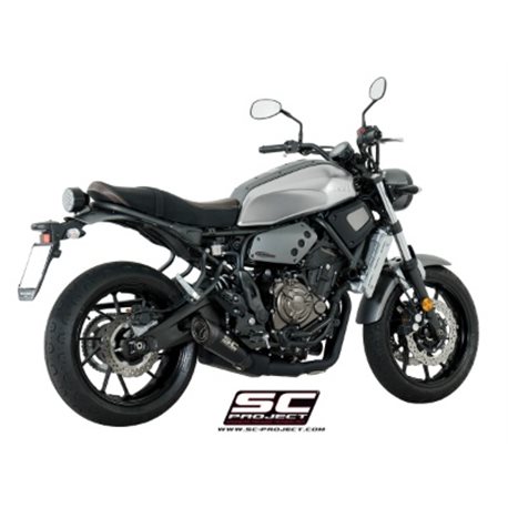 YAMAHA MT-07 (2017 - 2020) Línea de escape completa 2-1 acero inoxidable, con escape S1 titanio, negro mate