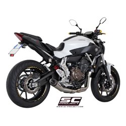 YAMAHA MT-07 (2013 - 2016) Línea de escape completa 2-1 acero inoxidable, con escape Conic acero inoxidable