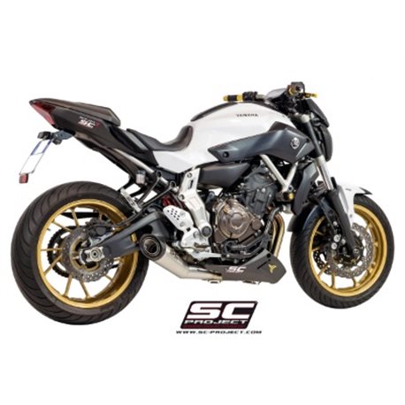 YAMAHA MT-07 (2013 - 2016) Línea de escape completa 2-1 acero inoxidable, con escape S1 acero inoxidable