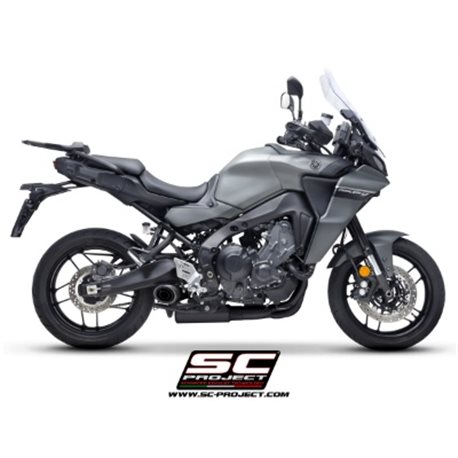 YAMAHA TRACER 9 (2021 - 2024) Línea de escape completa 3-1 acero inoxidable, con escape S1 acero inoxidable, negro mate