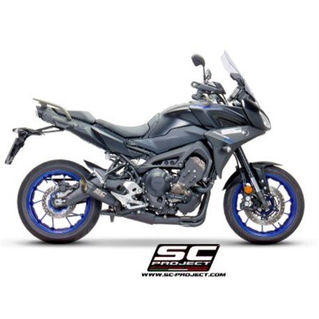 YAMAHA TRACER 900 (2017 - 2020) - GT Línea de escape completa 3-1 acero inoxidable, con escape S1 acero inoxidable, negro mate