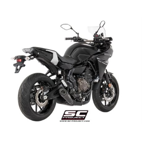 YAMAHA TRACER 700 (2016 - 2020) - Euro 5 Línea de escape completa 2-1 acero inoxidable, con escape S1 titanio, negro mate