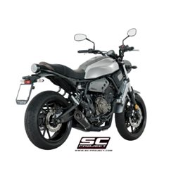 YAMAHA XSR 700 (2016 - 2020) Línea de escape completa 2-1 acero inoxidable, con escape S1 titanio, negro mate