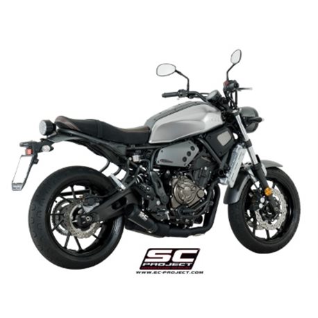 YAMAHA XSR 700 (2016 - 2020) Línea de escape completa 2-1 acero inoxidable, con escape Conico 70s acero inoxidable, negro mate