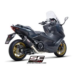 YAMAHA TMAX 560 (2022 - 2024) Línea de escape completa 2-1 acero inoxidable, con escape SC1-R carbono