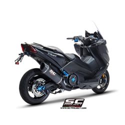 YAMAHA TMAX 530 (2017 - 2019) - SX - DX - SX Sport Edition Línea de escape completa 2-1 acero inoxidable, negro mate, con escape