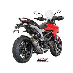 DUCATI HYPERSTRADA (2013 - 2016) Escape Oval titanio, posición baja