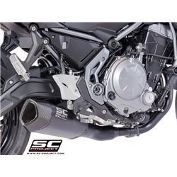 KAWASAKI NINJA 650 (2017 - 2019) Línea de escape completa 2-1 acero inoxidable, con escape SC1-R GT titanio negro mate