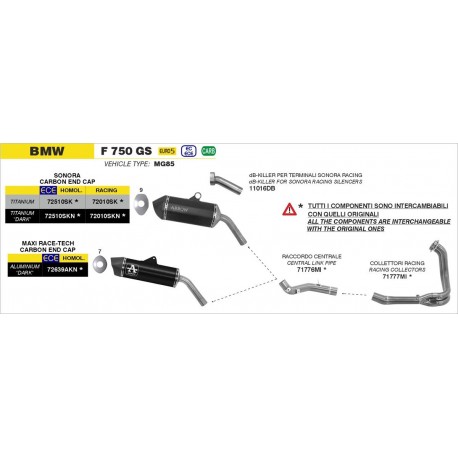 BMW F 750 GS 2021 - 2024 COLECTORES ARROW