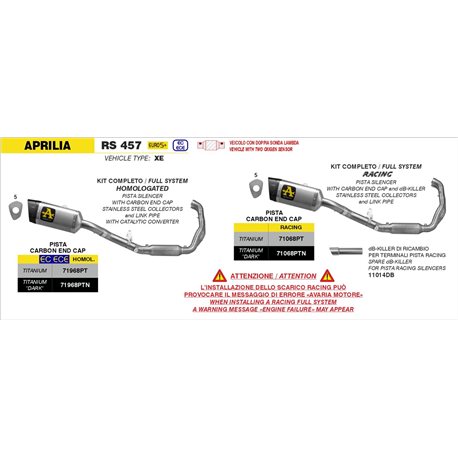 APRILIA RS 457 2024 - 2025 PISTA ARROW