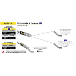 APRILIA RSV 4 2009 - 2015 GP2 ARROW