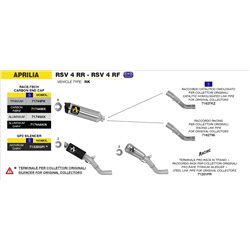 APRILIA RSV 4 RR / RF 2015 - 2016 COLECTORES ARROW