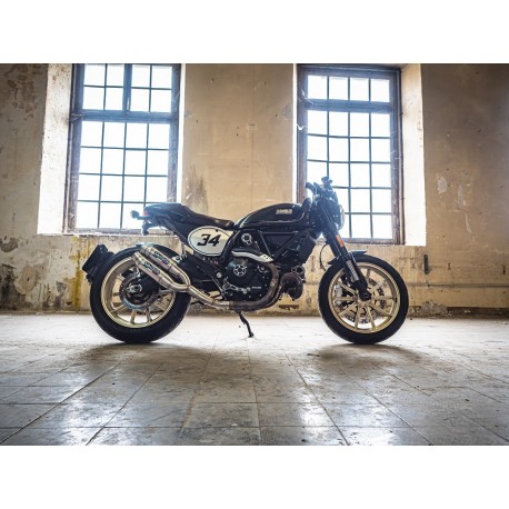 DUCATI SCRAMBLER 800 2015/16 ESCAPE HOMOLOGADO CATALIZADO CON TUBO DE CONEXIÓN DEEPTONE INOX